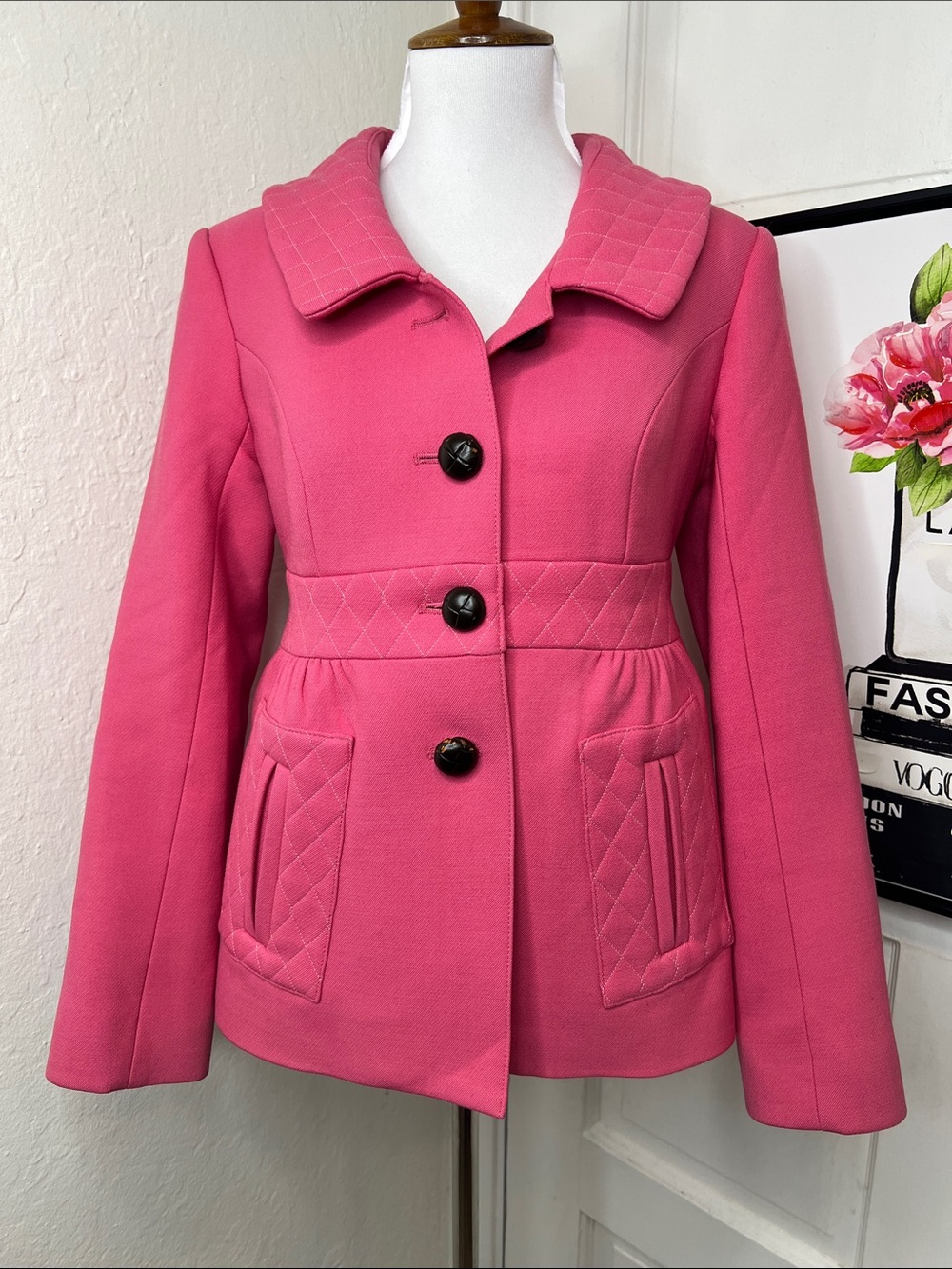 SMYTHE Pink Wool Blend Coat Size 4